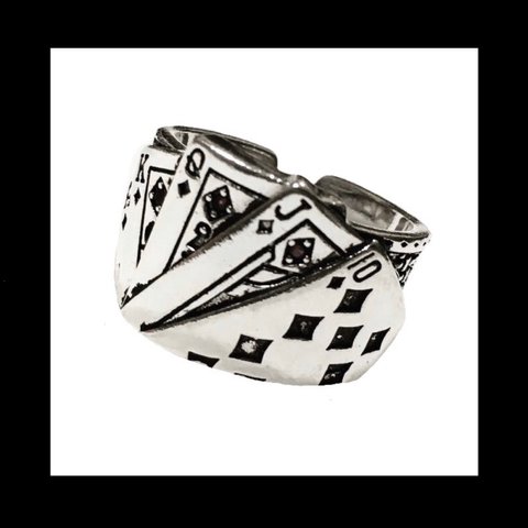 再販 silver925【TRUMP_Gothic RING】トランプ シルバー 病みかわいい ロック パンク ダーク ゴスロリ シルバー925 指輪 メンズ ユニセックス メンヘラ ヴィンテージ 