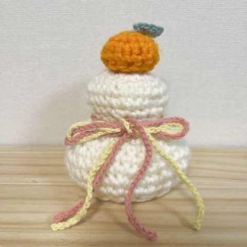 編みぐるみ　鏡餅　正月飾り ハンドメイド