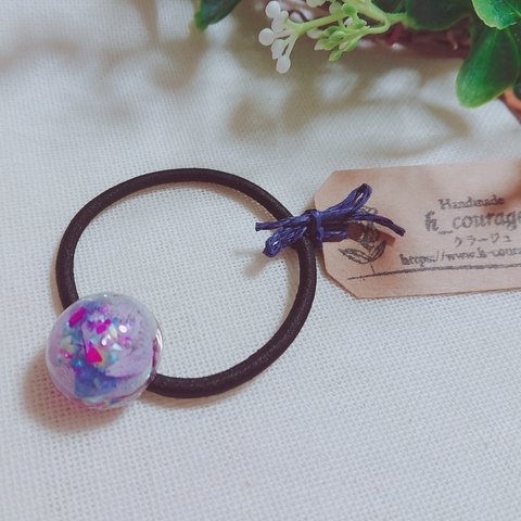 パープル紫陽花🌼ヘアゴム