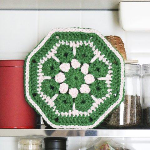 [特集掲載]リバーシブルポットマット（鍋敷き） Crochet pot mat  04/ クロシェ　レトロ　編み物