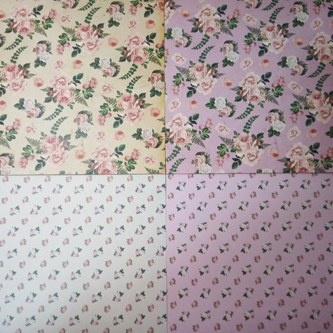 【50枚】お花のデザインペーパーセット♡両面印刷2種類計50枚オマケつき♡