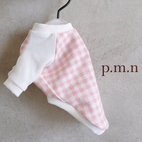 犬服＊ギンガムチェックTシャツ＊ピンク