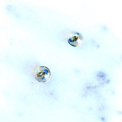 螺鈿のドームピアスイヤリング Mother-of-pearl  Dome pierced earrings【1538】　#秋　ピアス　#秋色　
