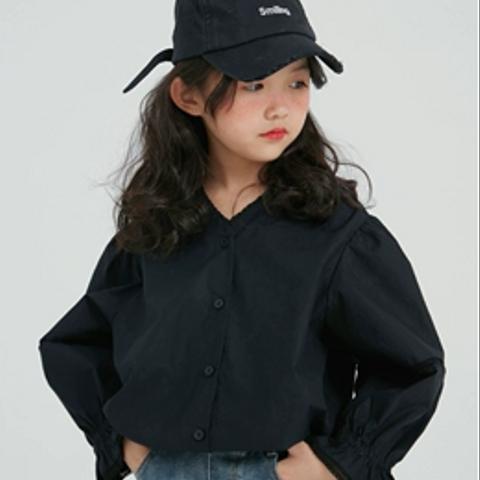 OLAMIMI 子供服 2023秋透かし彫りVネックカジュアルトップスシャツ