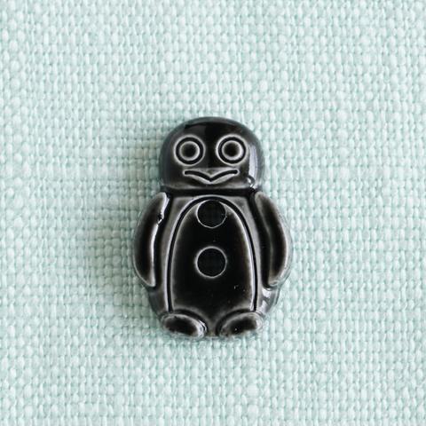 (2個) ペンギンのボタン 黒　フランス製 