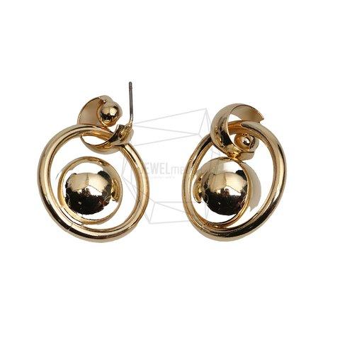 ERG-2646-G【2個入り】ラウンドボールピアス,Round ball Ear Post