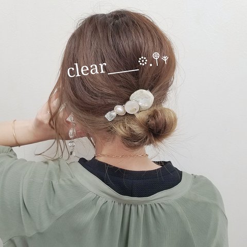 オーロラ✨簡単挟むだけのヘアクリップ♪簡単アレンジヘア😊