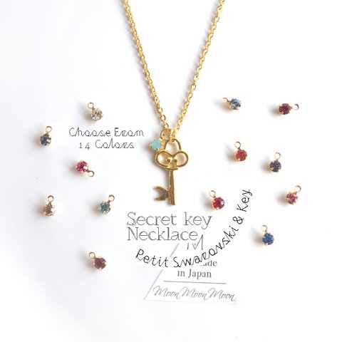 "Secret Key" Petit Swarovski 14colors Necklace