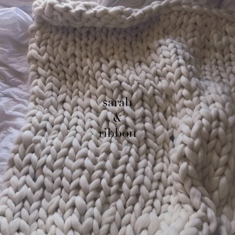 snow（白） blanket   superchunky wool yarn ブランケット