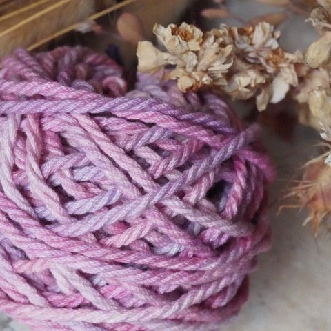 再販📣手染めロープ_pink mix * 30g* マクラメ糸変わり糸素材糸 