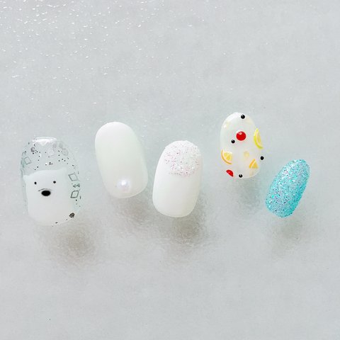 【特集掲載】【再販4】しろくまnailの白クマとしろくまのネイル