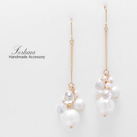 揺れるPearl(1099) ピアス/イヤリング/ノンホールピアス/樹脂ピアス