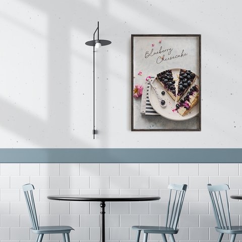 ブルーベリーケーキのフォトポスター　/ i1204 / パンケーキ、パン、紅茶など　キッチンポスター