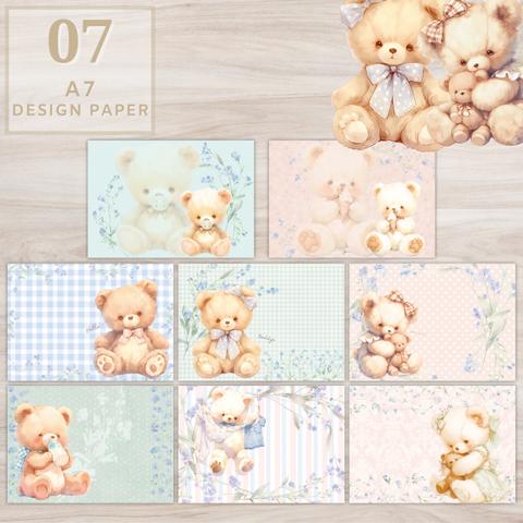 #7 LizBear / A7 Designpaper Memo / 8種類 240枚set