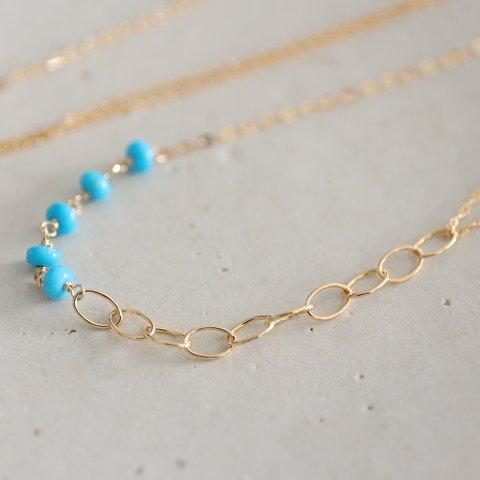 14KGF Sleeping Beauty Turquoise necklace[kgf3923]