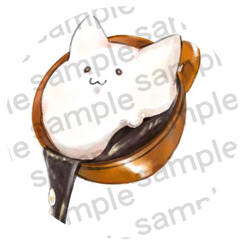 【SNSアイコン用】あわ猫ちゃんと流れるコーヒー