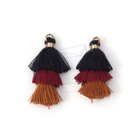 BSC-351-G【2個入り】マルチカラーコットンタッセル,Multi-Colored Cotton Tassel