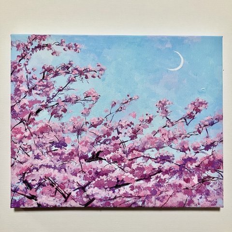 ＊オーダー品＊3号　絵画　原画　風景画　桜　春