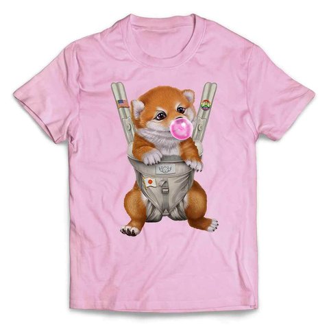 半袖Tシャツ 赤毛 柴犬 いぬ 犬 抱っこ 抱っこ紐 ガム by FOX REPUBLIC