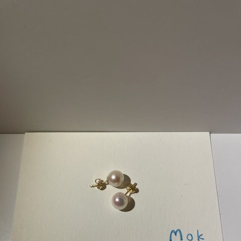 Mok あこやパール　ピアス　ゴールドアクセサリー　14kgf