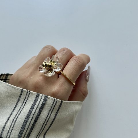 clear Flower ring