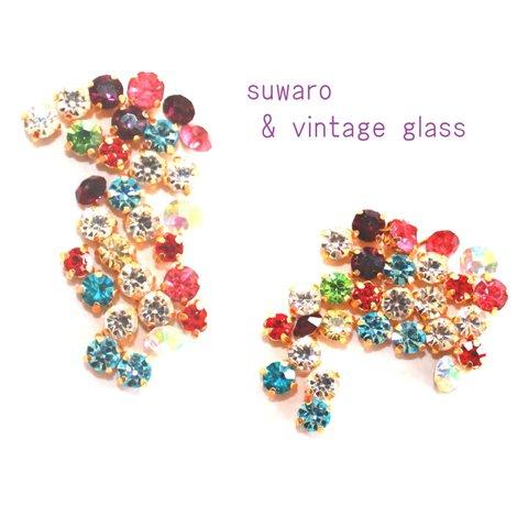 vintage flower bouquet earrings vol,4　華やか