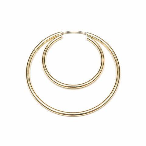 14KGF ダブルフープピアス 30mm【1ペア販売】(14K-AA014