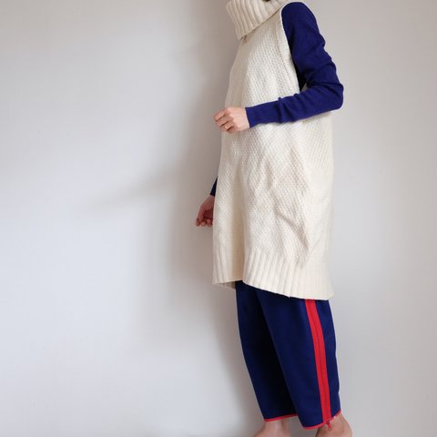 ZIPサイドライントラックパンツ / 圧縮ウールジャージー【 ロイヤルブルー 】/ zip side line track pants / wool jersey【 royal blue 】