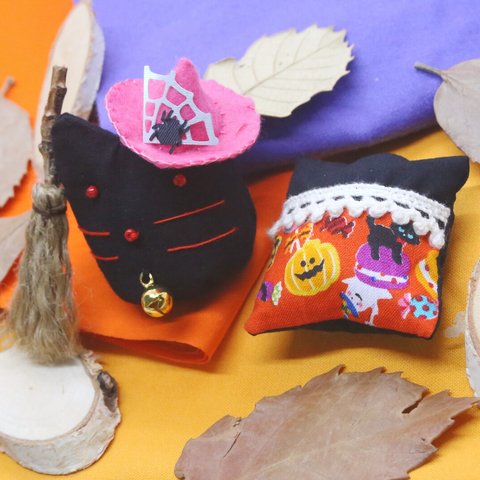 【早割10%オフ】ミニチュア黒猫ハロウィン　No.7