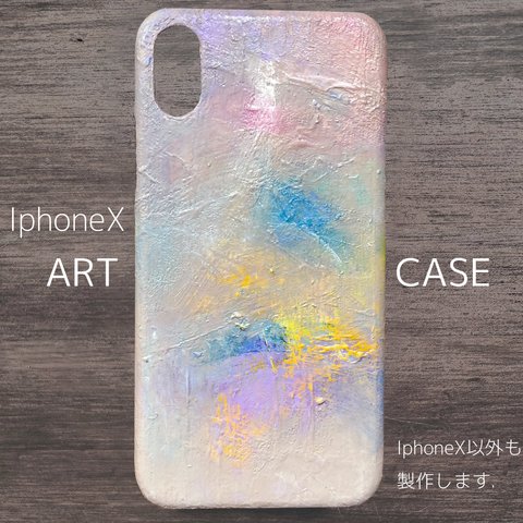 iphoneX アートケース 1点物   手描き ペイント iPhoneケース 36