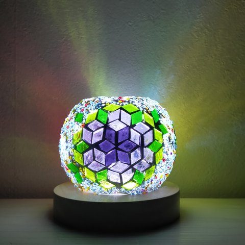 キャンドルホルダー　紫陽花　トルコモザイクランプ(LED別売)