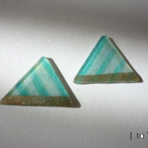 しましま△イヤリング(半試作品)