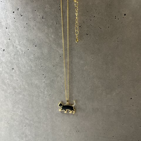 猫　ネックレス　黒猫ネックレス　ゴールドカラー　シルバーカラー