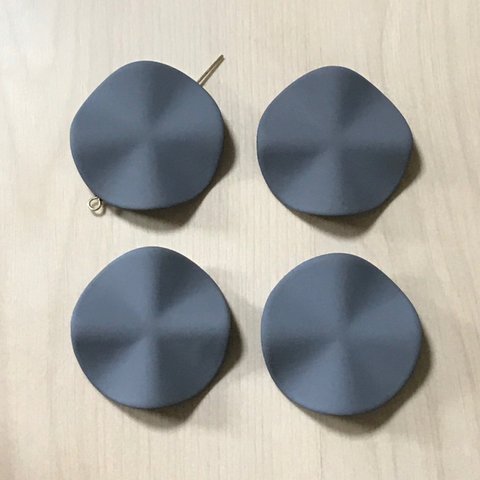 ●36㎜● GRAY FLAT ROUND WAVE RUBBER BEADS