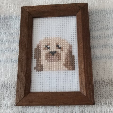 クロスステッチ刺繍 ミニ額犬シリーズ⑥