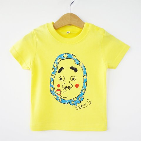 ひょっとこベビーＴシャツ 80 90 Yellow