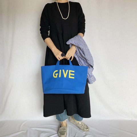 GIVEandTAKE トート　ブルー×黄色