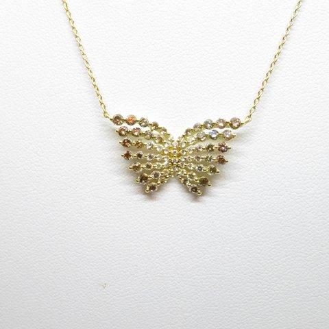 K18YG　Butterfly Diamond Gradation pendant