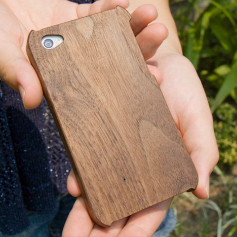 iPhone 4s ウッドケース 天然木ウォールナット材