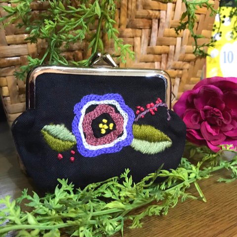 梅ゆめゆめ②（刺繍、がま口）