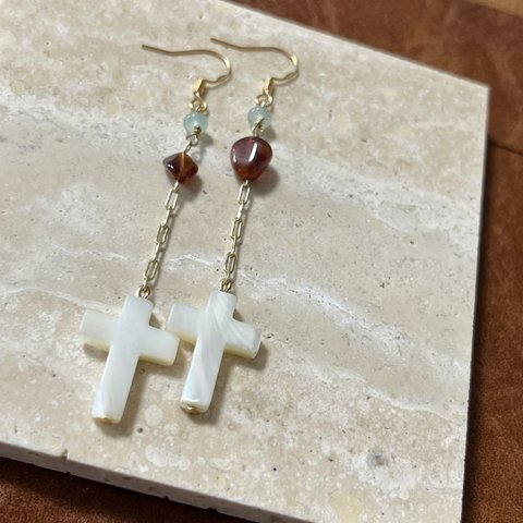 White cross long pierce