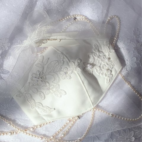 綺麗✨✨🔹シルクリネン の パーティー＆ウエディング　🔹美マスク　ラ フルール ブランシェ《le fleur blanche》抗菌クレンゼ　99%以上のウイルス抑制　フォーマル