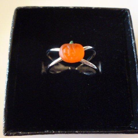  vintage Jack-o-lantern ring silver