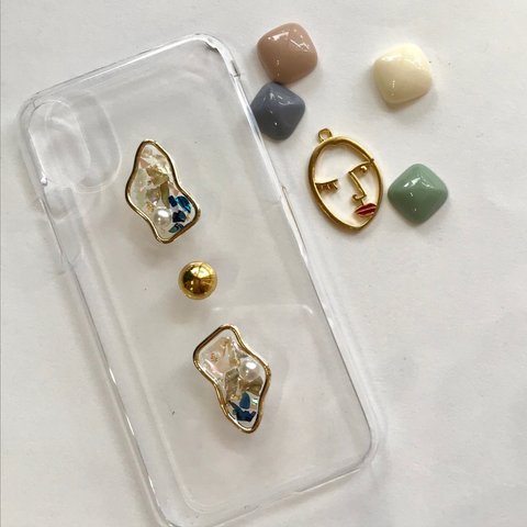 gold sell アイフォンケース 貝  レジン スマホケース  