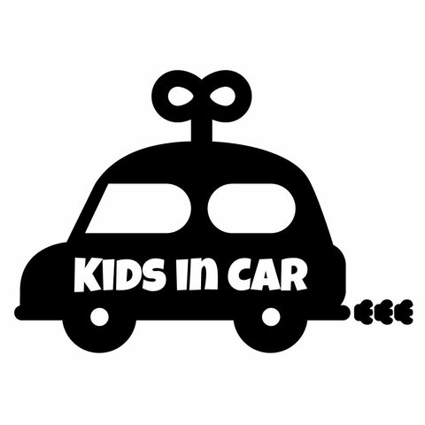 KIDS IN CAR　子供乗ってます　シンプル　カーステッカー