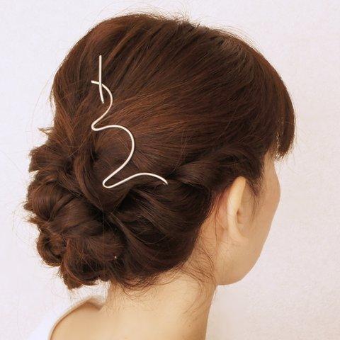 ヘアクリップ「drawing(w)」sus製