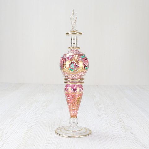 ローズ アイスクリーム型　ピンク【エジプトガラス】