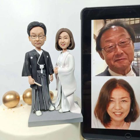 ケーキトッパー オーダーメイド 似顔絵プレゼント フィギュア人形ぬいぐるみ 結婚式祝い 周年記念日 夫婦 カップル 両親 恋人 着物 プレゼント にプレゼント