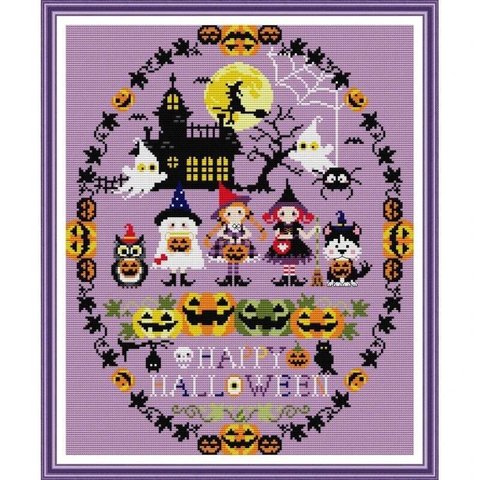 【送料無料】★楽しいハロウィン14ct★クロスステッチ刺繍キット