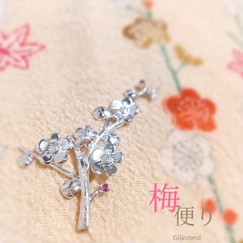 🏵️季節のお花🏵️  タックピン＊梅便り＊